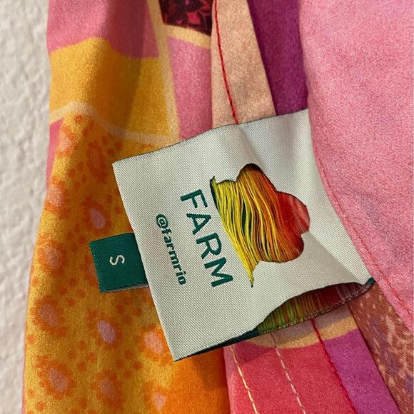 Farm Rio Women’s Patch Twirl One Shoulder Maxi Dress - Size Small NO BOW - Picture 5 of 5